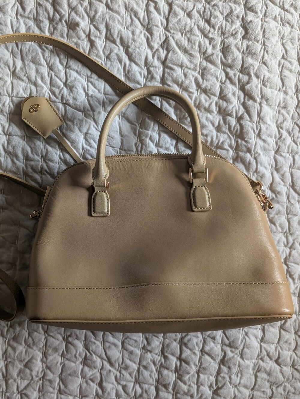 Pedro Beige Leather Dome Satchel - Picture 3 of 8